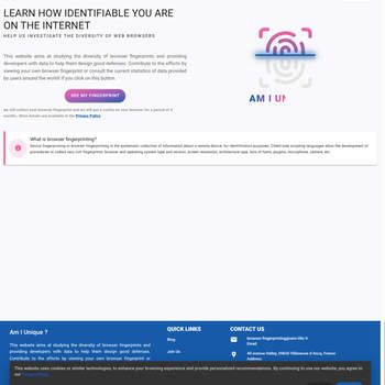 Screenshot von https://amiunique.org