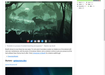 Screenshot von https://github.com/ublue-os/bluefin#user-content-bluefin-and-aurora