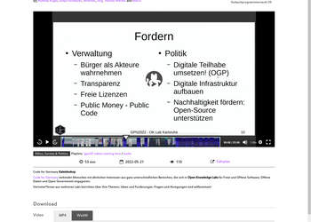 Screenshot von https://media.ccc.de/v/gpn20-79-code-for-germany-open-data-digitales-ehrenamt#t=1302