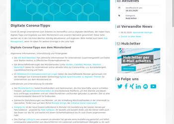 Screenshot von https://www.digitalhub.ms/news/2020-03-20/digitale-corona-tipps