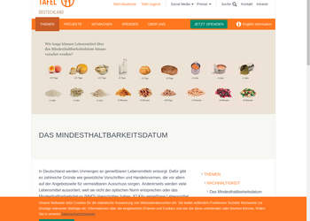 Screenshot von https://www.tafel.de/themen/nachhaltigkeit/mhd/