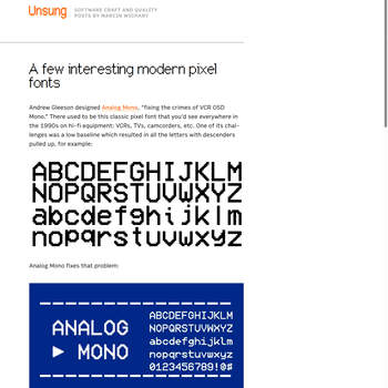 Screenshot von https://unsung.aresluna.org/a-few-interesting-modern-pixel-fonts/