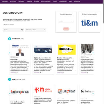 Screenshot von https://www.ossdirectory.com/