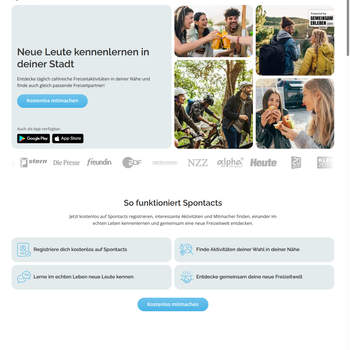 Screenshot von https://spontacts.com/