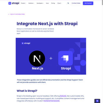 Screenshot von https://strapi.io/integrations/nextjs-cms