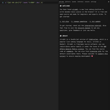 Screenshot von https://strudel.cc/