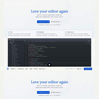 Screenshot von https://zed.dev/